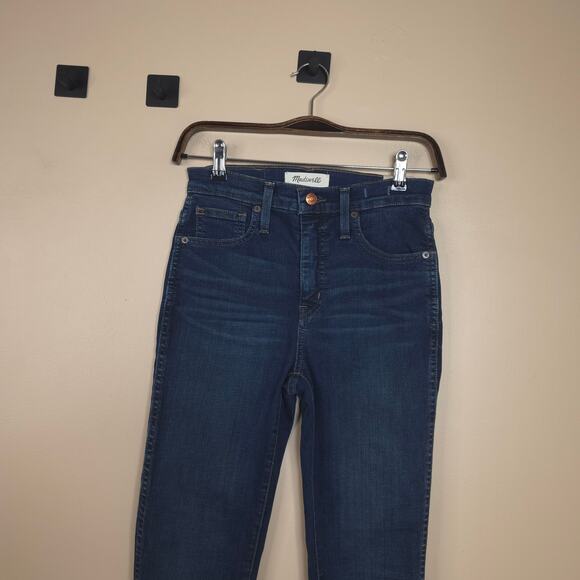Madewell 10" High-Rise Skinny Jeans Size 25 Dark Wash - Picture 3 of 11